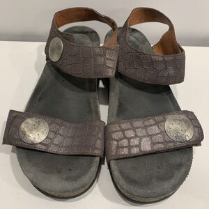 Unbranded Brown Leather Sandals Strap Womens Sz 10.5/11 Eu41 Made In Portugal